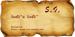 Soós Ivó névjegykártya