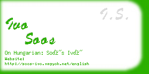 ivo soos business card